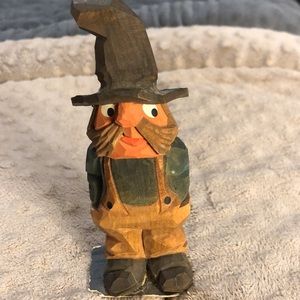 Vintage R.W. Signed Hillbilly-Hand Carved/Painted Wood Carving